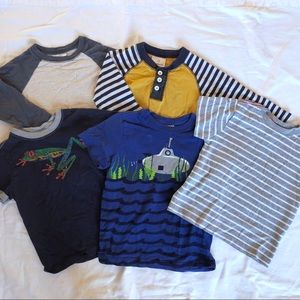 Lot of 5 Hanna Andersson boys tops sizes 90-110